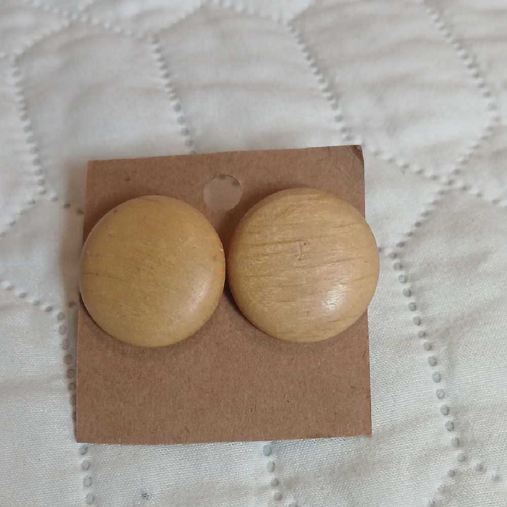 Round Wooden Earrings
